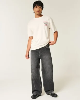 Tricou cu imprimeu Boxy University of Wisconsin Badgers