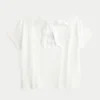Tricou cu imprimeu inimă și fundă ușor de legat la spate Tricou cu imprimeu inimă și fundă ușor de legat la spate
