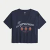 Tricou cu imprimeu Syracuse University și decolteu ușor decupat