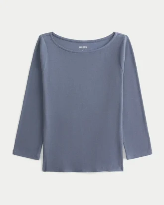 Tricou cu mâneci 3/4 și decolteu în V