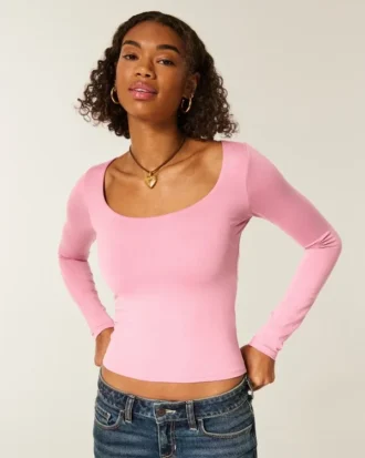 Tricou cu mâneci lungi, croi fără cusături