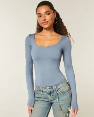 Tricou cu mâneci lungi, croi fără cusături