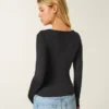Tricou cu mâneci lungi, croi fără cusături Tricou cu mâneci lungi, croi fără cusături