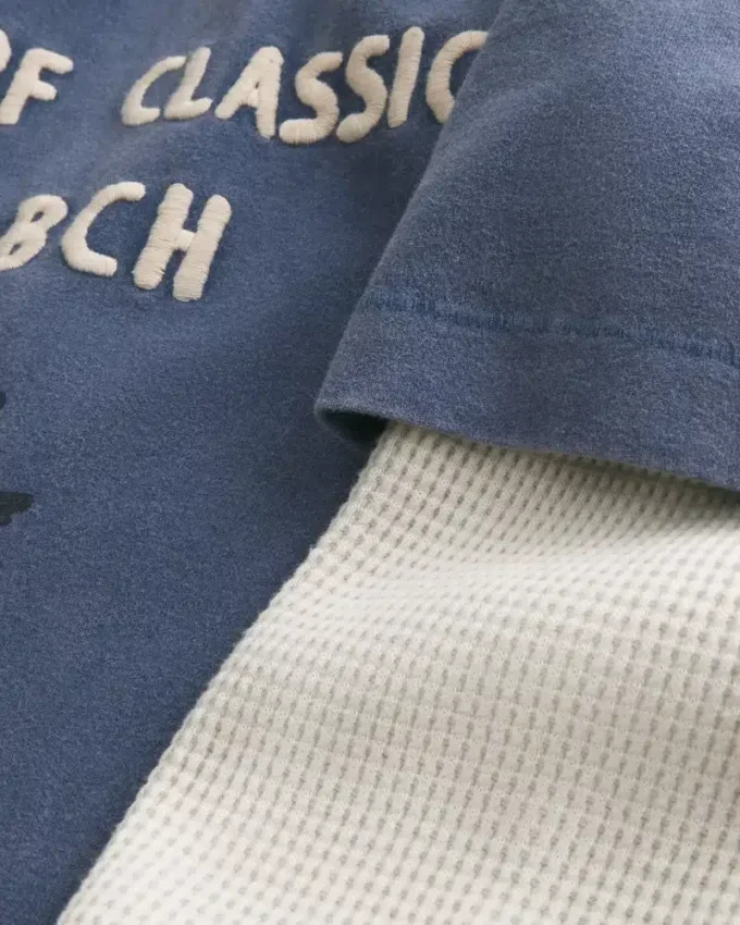 Tricou cu mâneci lungi și logo grafic surf Tricou cu mâneci lungi și logo grafic surf