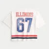 Tricou de fotbal cu grafică Fighting Illini al Universității din Illinois Tricou de fotbal cu grafică Fighting Illini al Universității din Illinois