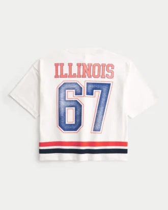 Tricou de fotbal cu grafică Fighting Illini al Universității din Illinois