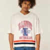 Tricou de fotbal cu grafică Fighting Illini al Universității din Illinois Tricou de fotbal cu grafică Fighting Illini al Universității din Illinois