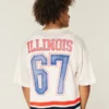 Tricou de fotbal cu grafică Fighting Illini al Universității din Illinois Tricou de fotbal cu grafică Fighting Illini al Universității din Illinois