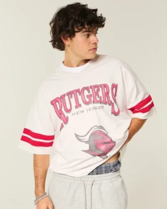 Tricou de fotbal cu grafică Rutgers University Scarlet Knights