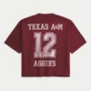 Tricou de fotbal cu grafică Texas A&M University Aggies Tricou de fotbal cu grafică Texas A&M University Aggies