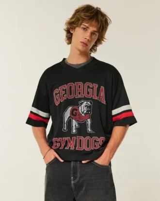 Tricou de fotbal cu imprimeu grafic University of Georgia Bulldogs