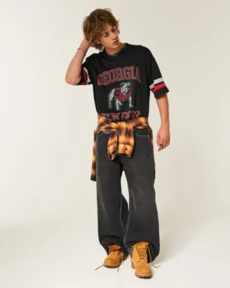 Tricou de fotbal cu imprimeu grafic University of Georgia Bulldogs