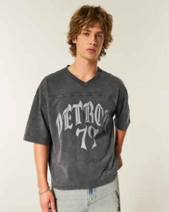 Tricou de fotbal Detroit Graphic, croit larg, din material gros