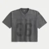 Tricou de fotbal grafic, croit larg, cu imprimeu, din material gros Tricou de fotbal grafic, croit larg, cu imprimeu, din material gros