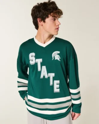 Tricou de hochei cu grafică Michigan State University Spartans