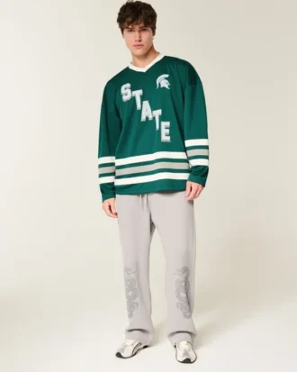 Tricou de hochei cu grafică Michigan State University Spartans