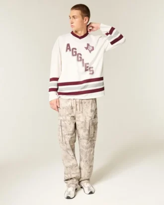 Tricou de hochei cu grafică Texas A&M University Aggies