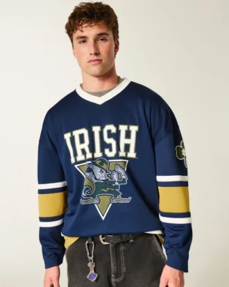 Tricou de hochei cu imprimeu Fighting Irish al Universității Notre Dame