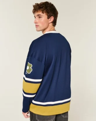 Tricou de hochei cu imprimeu Fighting Irish al Universității Notre Dame