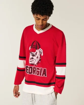 Tricou de hochei cu imprimeu grafic University of Georgia Bulldogs