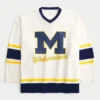 Tricou de hochei cu imprimeu Wolverines al Universității din Michigan Tricou de hochei cu imprimeu Wolverines al Universității din Michigan