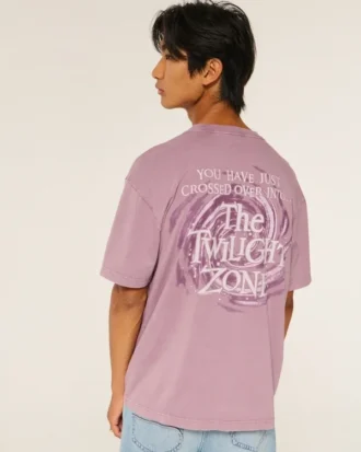 Tricou din bumbac cu croi drept, cu grafică Twilight Zone