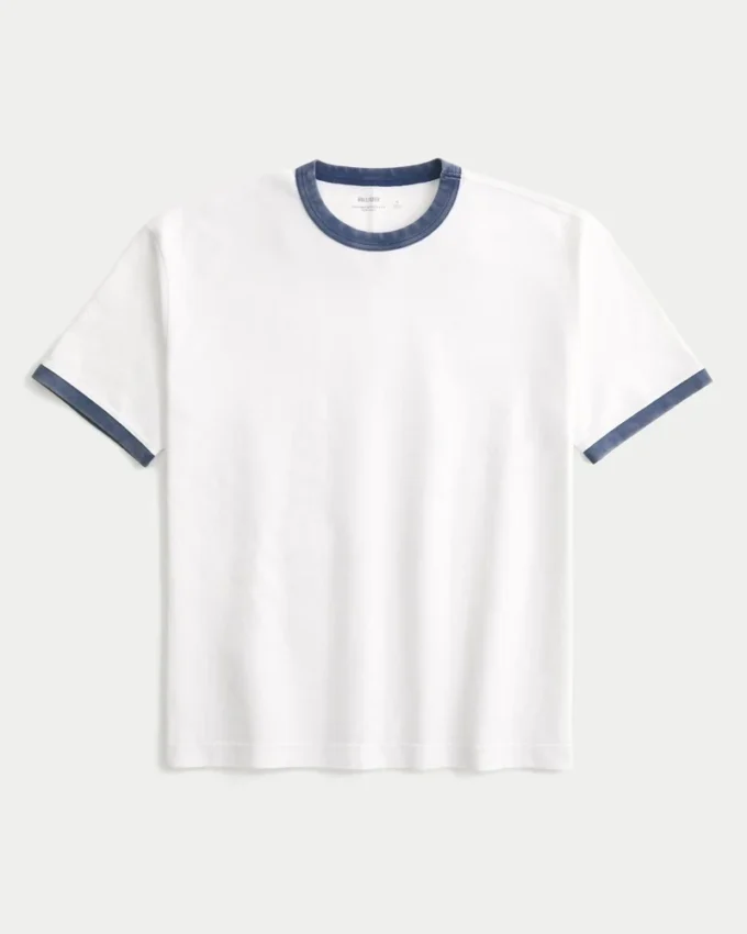 Tricou din bumbac gros, croit drept Tricou din bumbac gros, croit drept