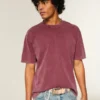 Tricou din bumbac gros, croit drept Tricou din bumbac gros, croit drept