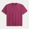 Tricou din bumbac gros, croit drept Tricou din bumbac gros, croit drept
