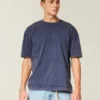 Tricou din bumbac gros, croit drept Tricou din bumbac gros, croit drept