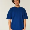 Tricou din bumbac gros, croit drept Tricou din bumbac gros, croit drept