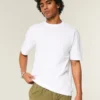 Tricou din bumbac gros, croit drept Tricou din bumbac gros, croit drept