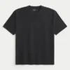 Tricou din bumbac gros, croit drept Tricou din bumbac gros, croit drept