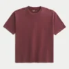 Tricou din bumbac gros, croit drept Tricou din bumbac gros, croit drept