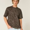 Tricou din bumbac gros, cu imprimeu leopard Tricou din bumbac gros, cu imprimeu leopard