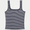 Tricou fără cusături, cu gât pătrat, din țesătură cu nervuri Tricou fără cusături, cu gât pătrat, din țesătură cu nervuri