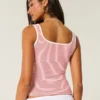 Tricou fără cusături, cu gât pătrat, din țesătură cu nervuri Tricou fără cusături, cu gât pătrat, din țesătură cu nervuri