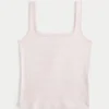 Tricou fără cusături, cu gât pătrat, din țesătură cu nervuri Tricou fără cusături, cu gât pătrat, din țesătură cu nervuri