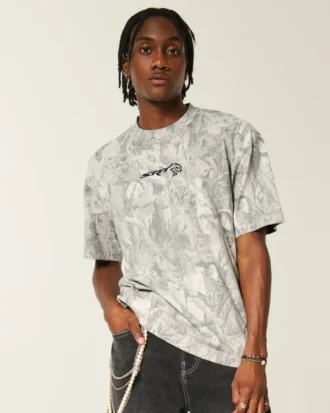 Tricou grafic Dodge Challenger SRT camuflaj, gros, cu croială dreptă