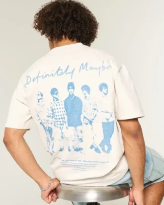 Tricou grafic Oasis, gros, cu croi drept