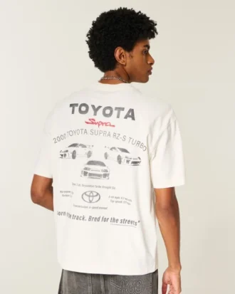 Tricou grafic Toyota Supra, gros, cu croială dreptă