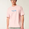 Tricou Hawaii cu imprimeu, croi drept, gros Tricou Hawaii cu imprimeu, croi drept, gros