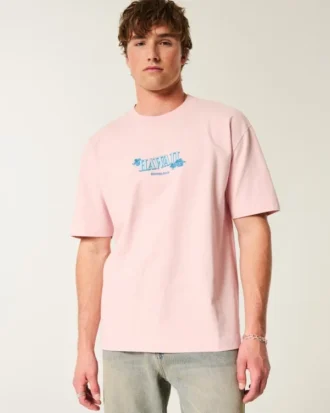 Tricou Hawaii cu imprimeu, croi drept, gros