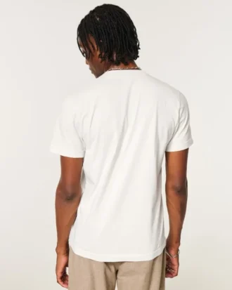Tricou Henley cu mâneci scurte și decolteu rotund