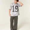 Tricou larg cu imprimeu camuflaj