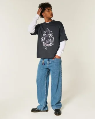 Tricou larg cu imprimeu Undertaker