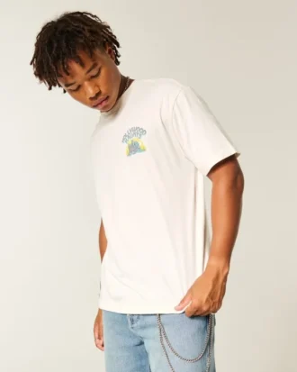 Tricou larg din bumbac cu imprimeu Hollywood Haunts