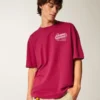 Tricou larg din bumbac cu imprimeu Shady Pine Motel Tricou larg din bumbac cu imprimeu Shady Pine Motel