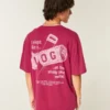 Tricou larg din bumbac cu imprimeu Shady Pine Motel Tricou larg din bumbac cu imprimeu Shady Pine Motel