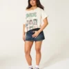 Tricou oversized cu umeri decupați și imprimeu Stranger Things Tricou oversized cu umeri decupați și imprimeu Stranger Things